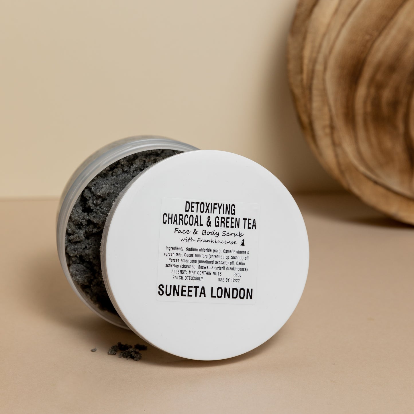 Detoxifying Charcoal & Green Tea Face and Body Scrub with Frankincense