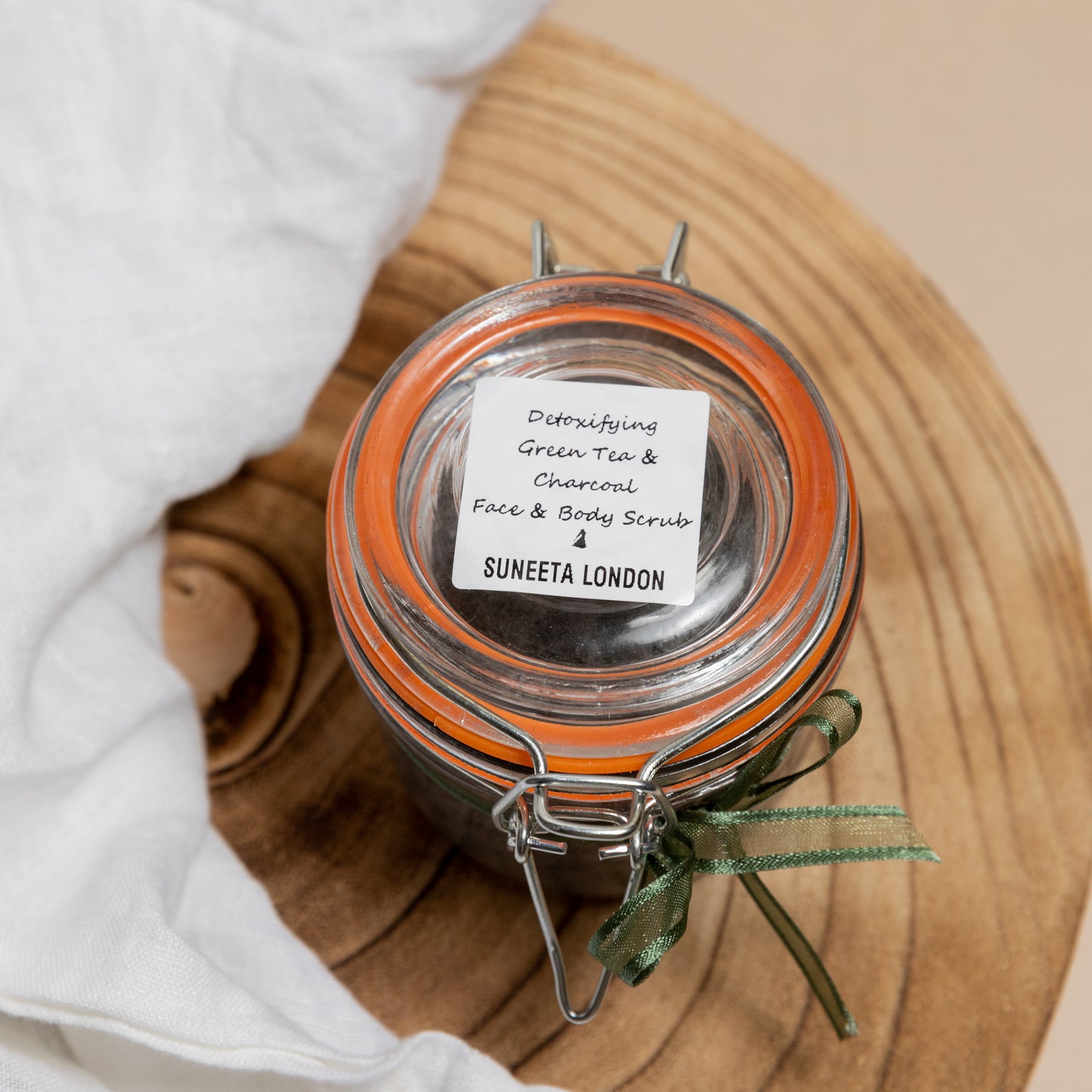 Detoxifying Charcoal & Green Tea Face and Body Scrub with Frankincense