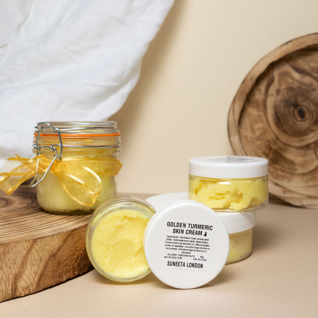 turmeric cream for eczema, cream for psoriasis, suneeta London handmade cream, handmade skincare, eco friendly