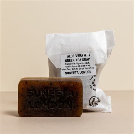 aloe vera and green tea soap bag