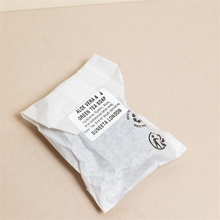 aloe vera and green tea soap in bag