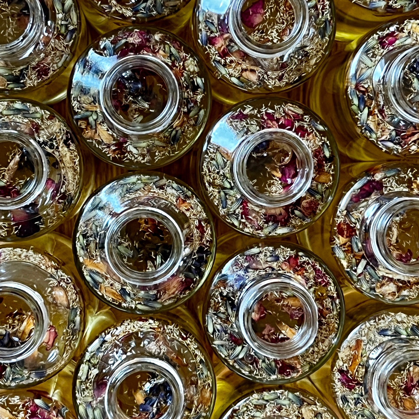 botanical bath oil birds eye view