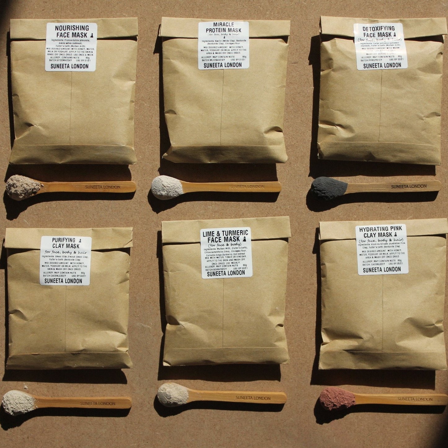 clay mask, nourishing mask, face mask, body mask, clay face mask, zero waste, zero waste mask, no waste, make your own mask, face mask refill, multani mitti, vegan mask, vegan face mask, natural mask, natural face mask, hair mask, vegan hair mask, natural hair mask, clay hair mask, bentonite clay, bentonite clay mask, suneeta, suneeta London, suneeta cosmetics, detox mask, clean skin, clear skin, smooth skin, detoxify, detox face, sample, samples, mask sample, mask samples, gift idea, gift, hydrating mask,