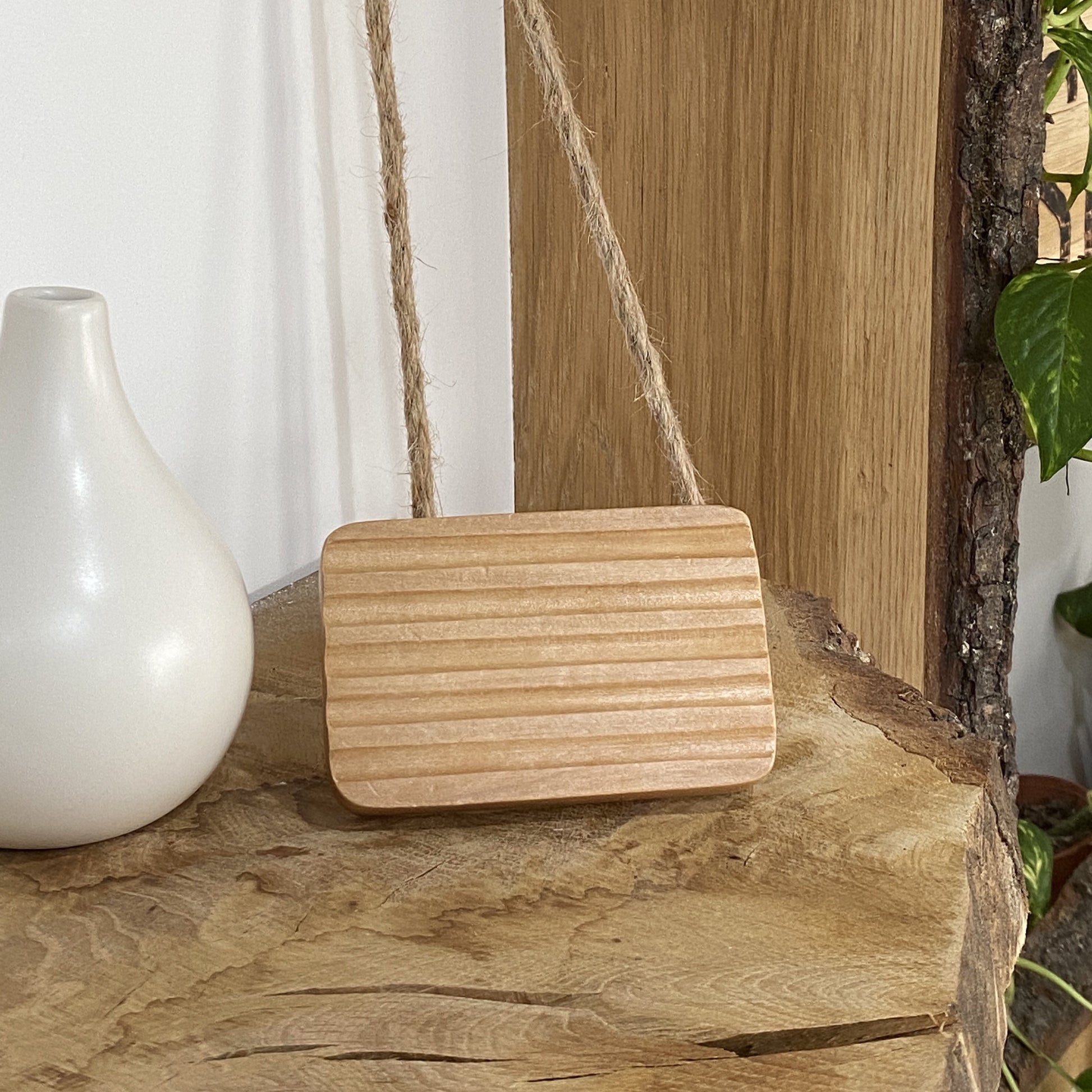 beech wood ridged eco friendly soap dish by suneeta London