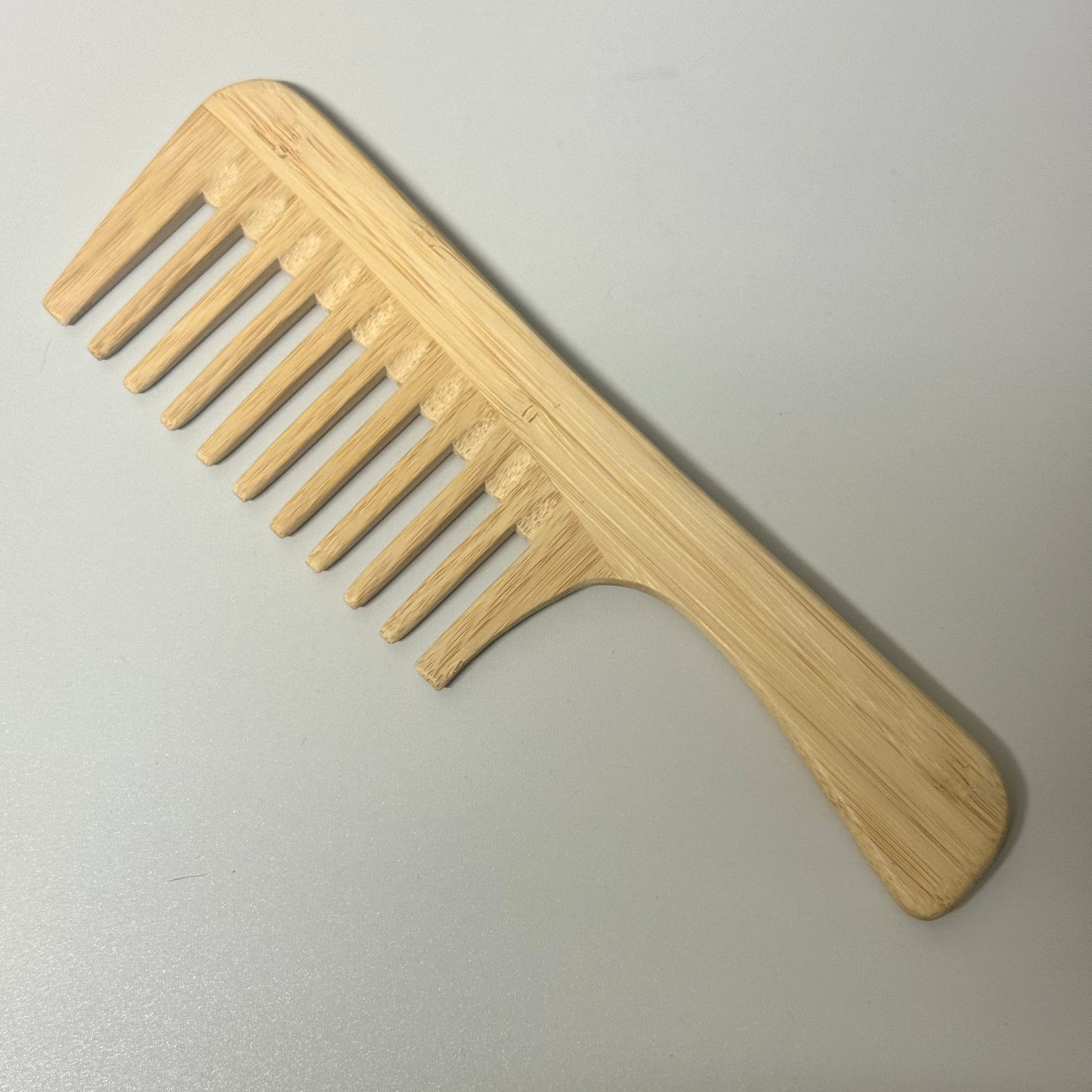 bamboo wide tooth comb with handle 