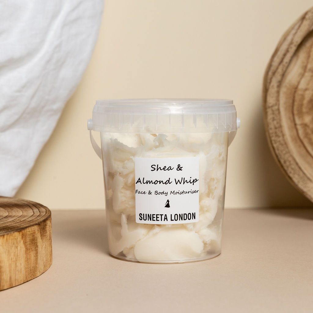 shea & almond whip in a bucket size, suneeta London, make your own natural beauty products 