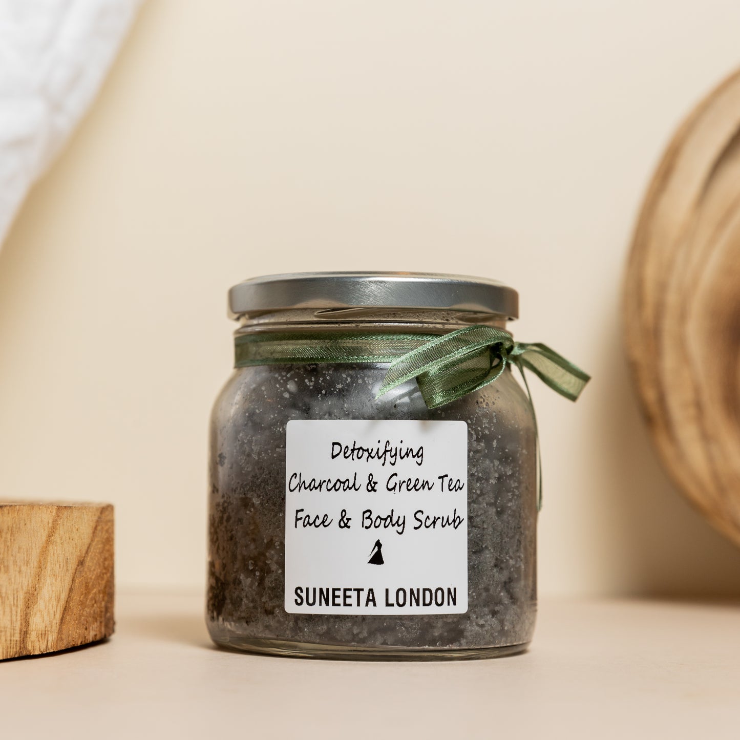 Detoxifying Charcoal & Green Tea Face and Body Scrub with Frankincense