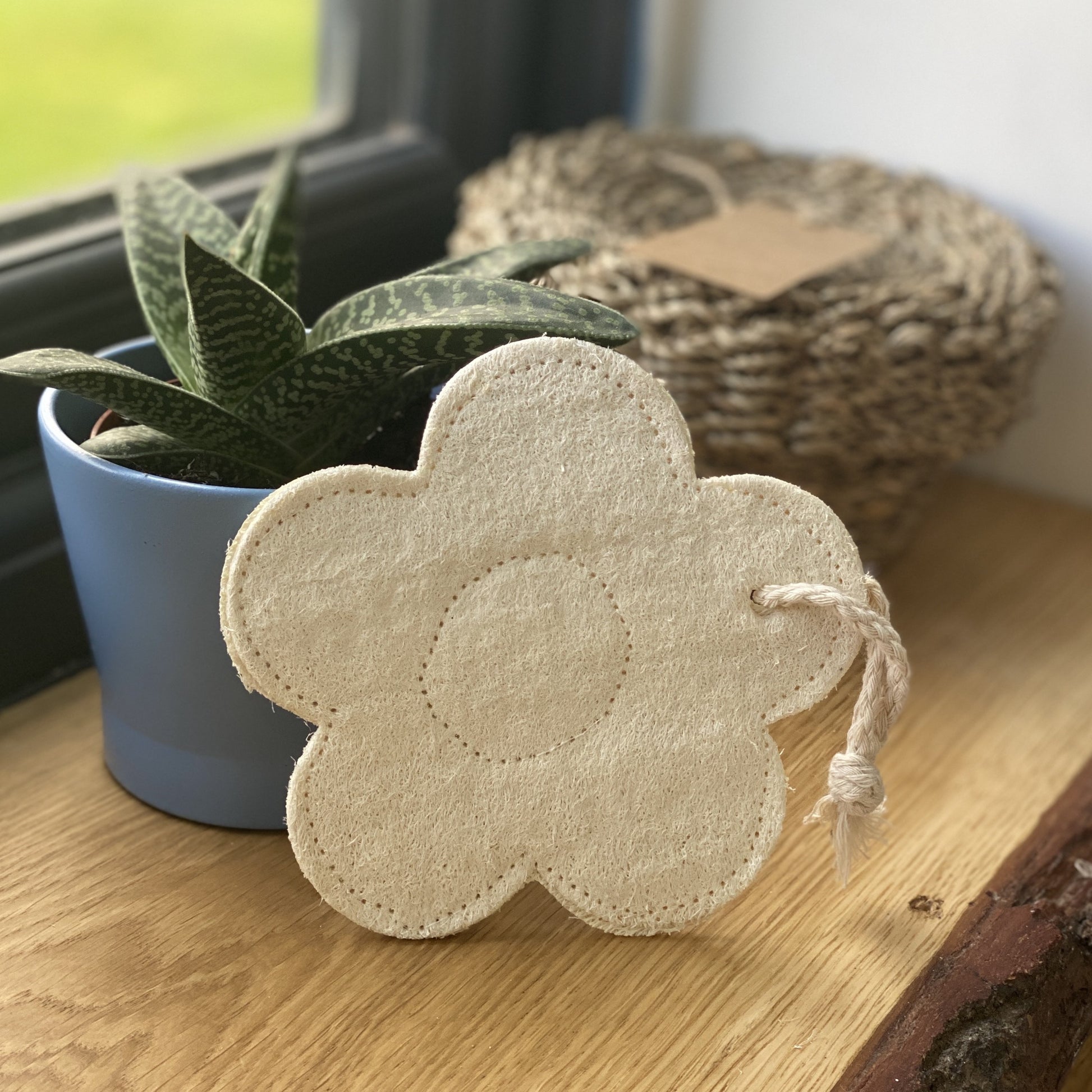 natural loofah, body loofah, flower loofah, sustainable accessory, reusable, bathroom essential, bath essential