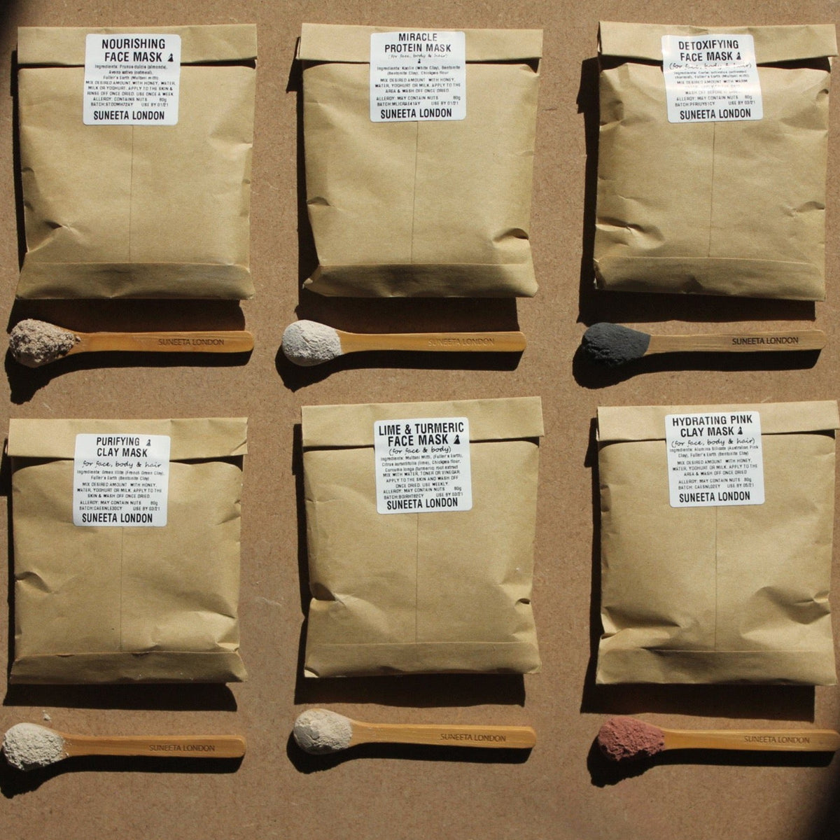 clay mask, nourishing mask, face mask, body mask, clay face mask, zero waste, zero waste mask, no waste, make your own mask, face mask refill, multani mitti, vegan mask, vegan face mask, natural mask, natural face mask, hair mask, vegan hair mask, natural hair mask, clay hair mask, bentonite clay, bentonite clay mask, suneeta, suneeta London, suneeta cosmetics, detox mask, clean skin, clear skin, smooth skin, detoxify, detox face, sample, samples, mask sample, mask samples, gift idea, gift, hydrating mask,