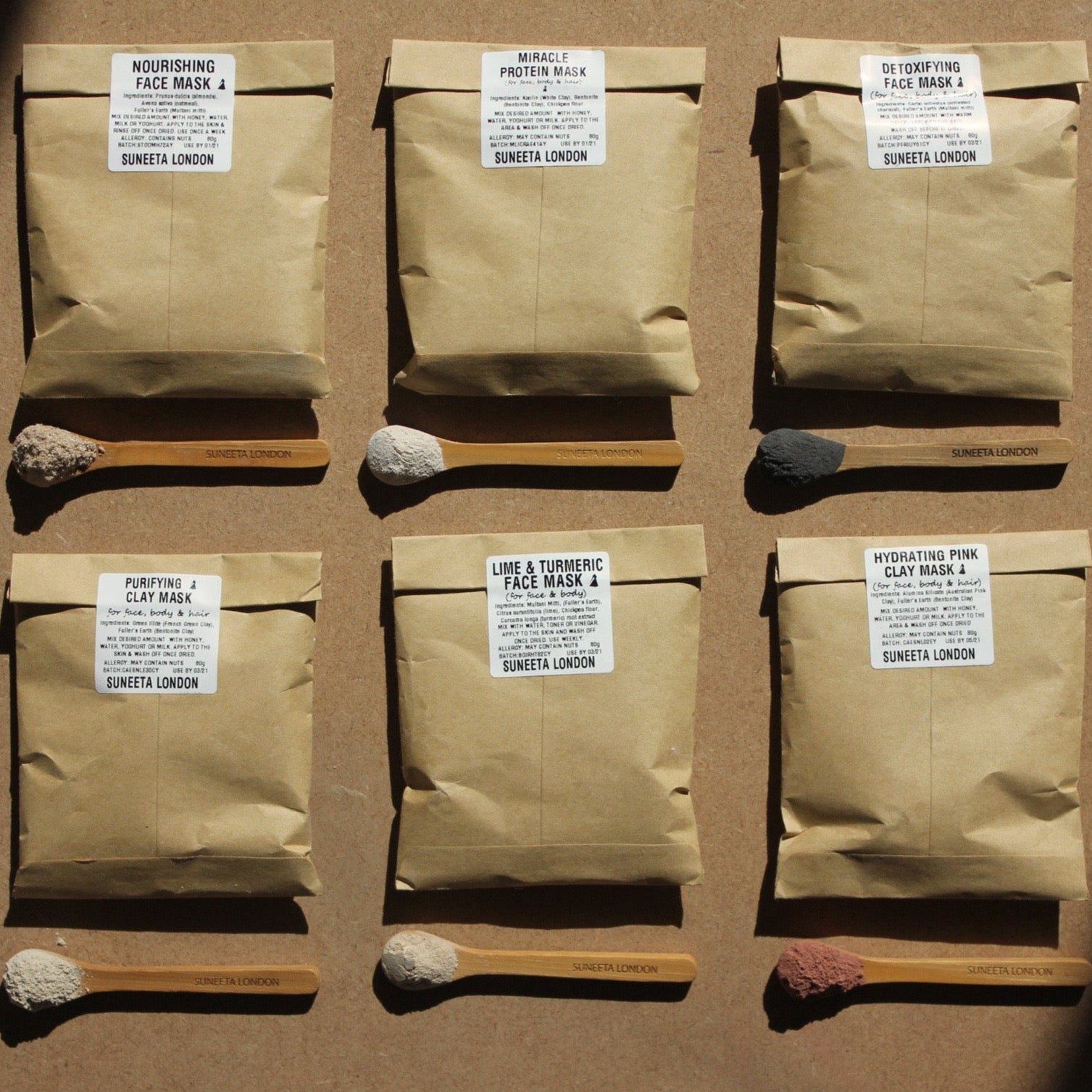 clay mask, nourishing mask, face mask, body mask, clay face mask, zero waste, zero waste mask, no waste, make your own mask, face mask refill, multani mitti, vegan mask, vegan face mask, natural mask, natural face mask, hair mask, vegan hair mask, natural hair mask, clay hair mask, bentonite clay, bentonite clay mask, suneeta, suneeta London, suneeta cosmetics, detox mask, clean skin, clear skin, smooth skin, detoxify, detox face, sample, samples, mask sample, mask samples, gift idea, gift