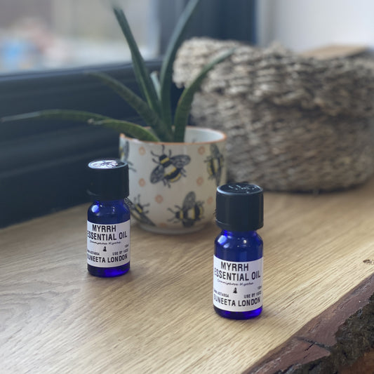 essential oil, pure oil, pure essential oil, suneeta London, suneeta cosmetics, aroma diffuser oil, room fragrance oil, make your own, myrrh, myrrh oil, myrrh essential oil