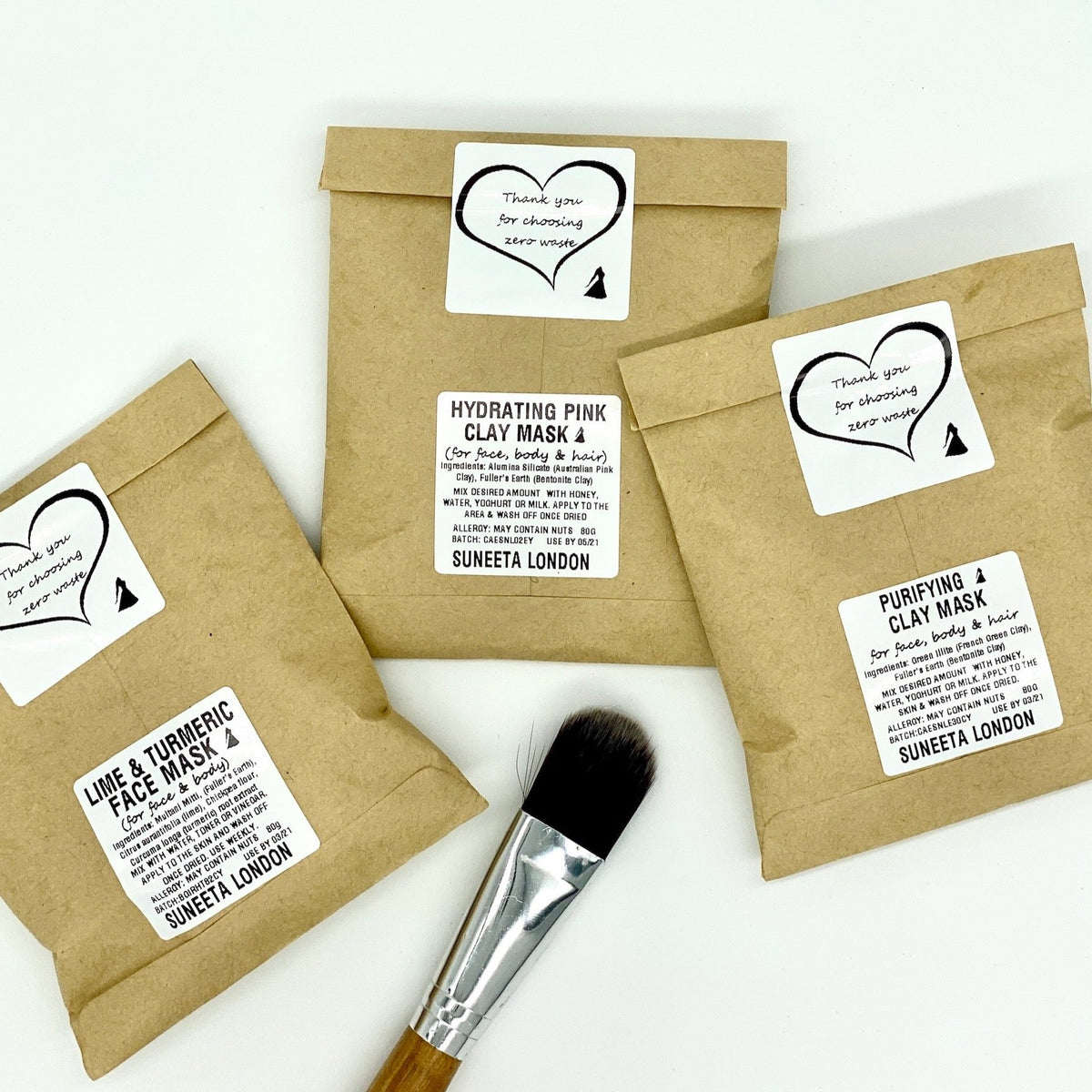 clay mask, nourishing mask, face mask, body mask, clay face mask, zero waste, zero waste mask, no waste, make your own mask, face mask refill, multani mitti, vegan mask, vegan face mask, natural mask, natural face mask, hair mask, vegan hair mask, natural hair mask, clay hair mask, bentonite clay, bentonite clay mask, suneeta, suneeta London, suneeta cosmetics, detox mask, clean skin, clear skin, smooth skin, detoxify, detox face, sample, samples, mask sample, mask samples, gift idea, gift, hydrating mask,