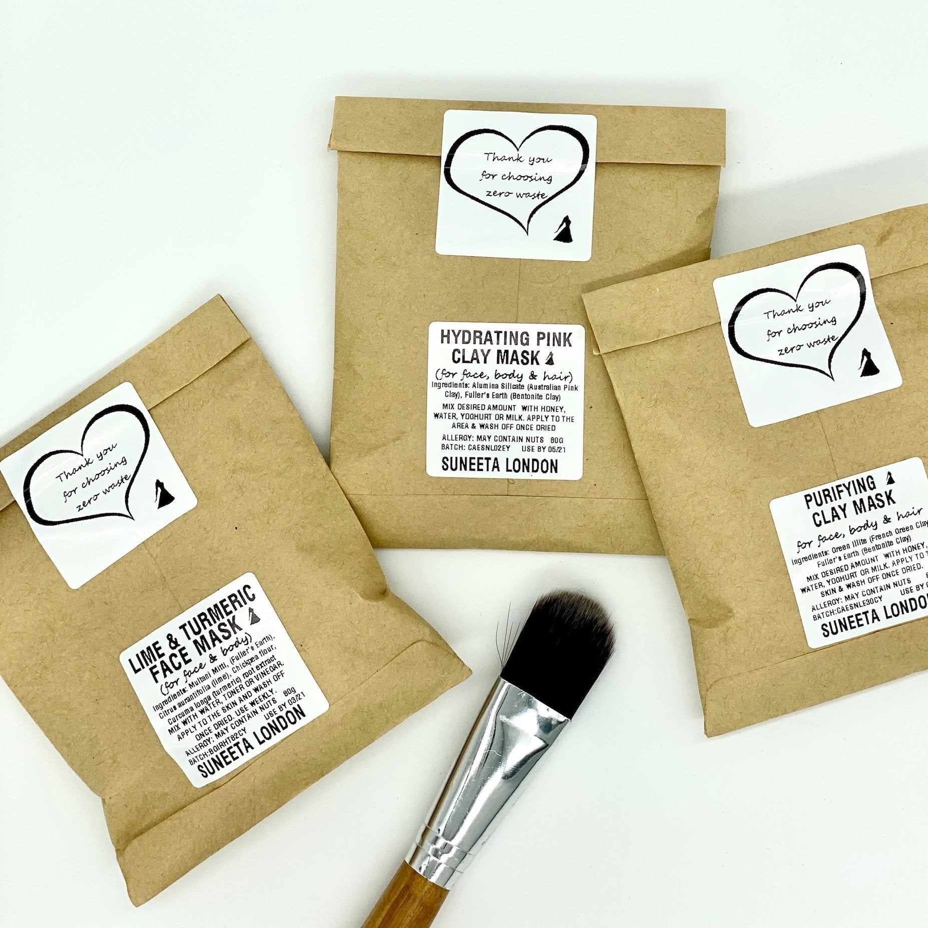 clay mask, nourishing mask, face mask, body mask, clay face mask, zero waste, zero waste mask, no waste, make your own mask, face mask refill, multani mitti, vegan mask, vegan face mask, natural mask, natural face mask, hair mask, vegan hair mask, natural hair mask, clay hair mask, bentonite clay, bentonite clay mask, suneeta, suneeta London, suneeta cosmetics, detox mask, clean skin, clear skin, smooth skin, detoxify, detox face, sample, samples, mask sample, mask samples, gift idea, gift, hydrating mask,