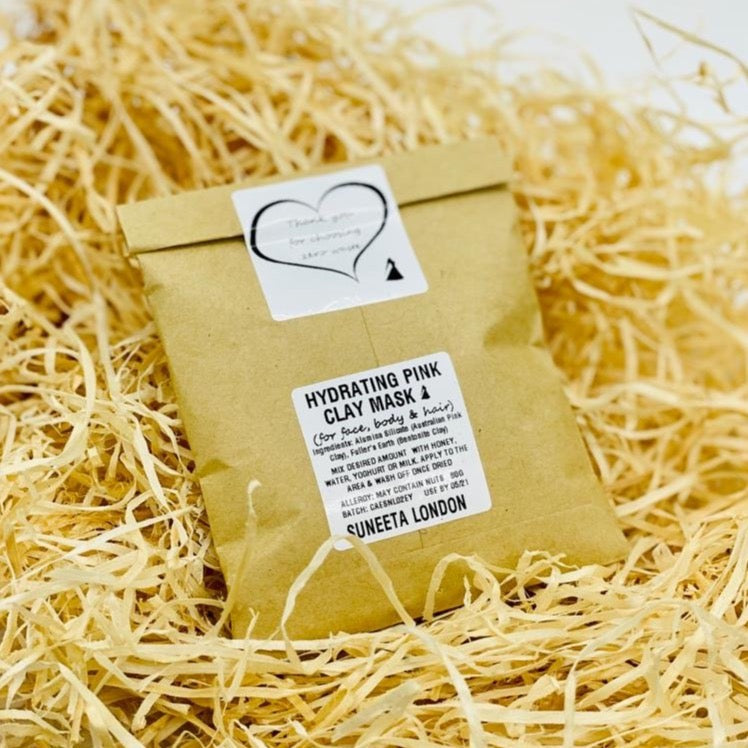 clay mask, nourishing mask, face mask, body mask, clay face mask, zero waste, zero waste mask, no waste, make your own mask, face mask refill, multani mitti, vegan mask, vegan face mask, natural mask, natural face mask, hair mask, vegan hair mask, natural hair mask, clay hair mask, bentonite clay, bentonite clay mask, suneeta, suneeta London, suneeta cosmetics, detox mask, clean skin, clear skin, smooth skin, detoxify, detox face, sample, samples, mask sample, mask samples, gift idea, gift, hydrating mask