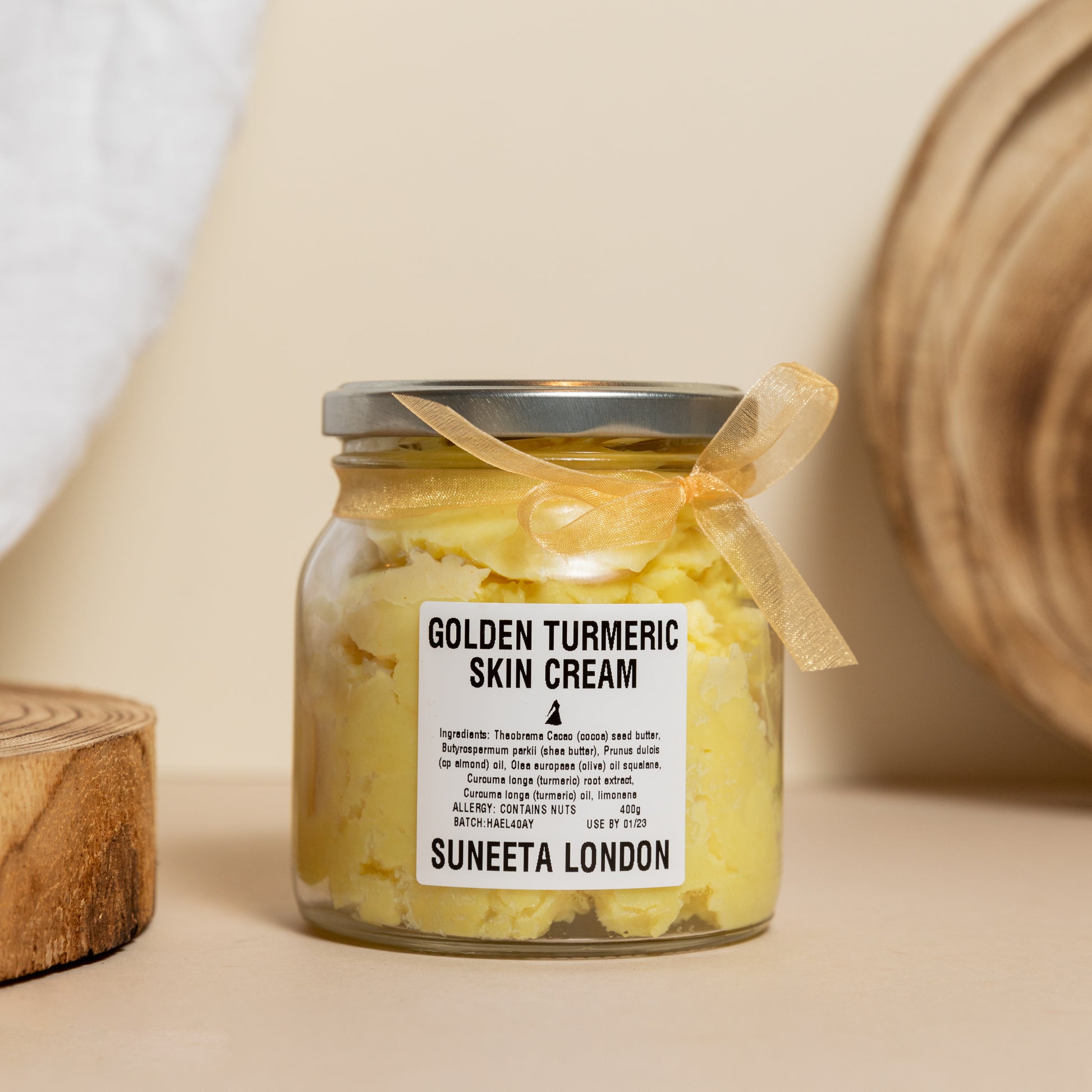 Suneeta London Golden Turmeric Cream in jar for brightening skin